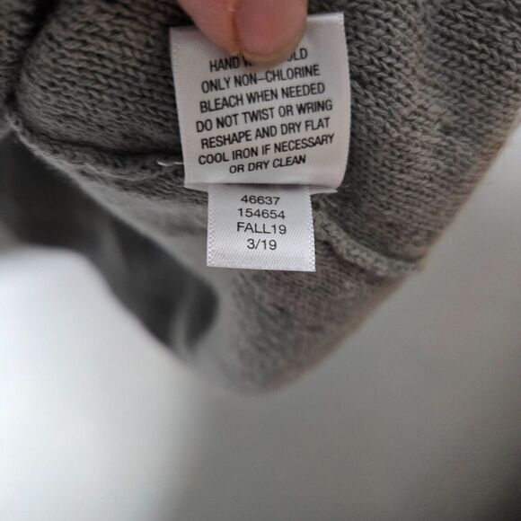 Garnet Hill Womens Size Sm Sweater Knit Vneck Half Sleeve Pullover Gray green - Picture 6 of 8